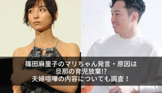 篠田麻里子のマリちゃん発言・原因は旦那の育児放棄!?夫婦喧嘩の内容についても調査！